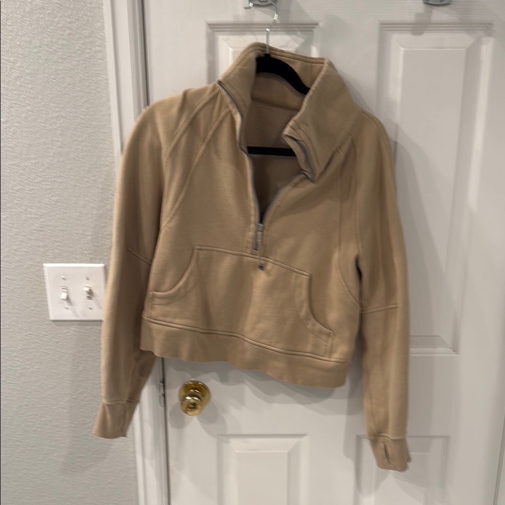 Women's Lululemon Tan Half-Zip Sweatshirt